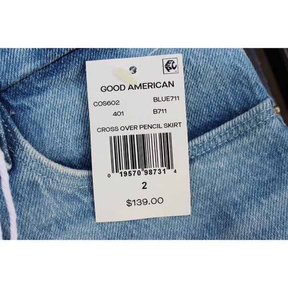 New w/Tags - Good American Crossover Denim Jeans Midi Skirt - WAY OVERSIZED - Picture 11 of 12